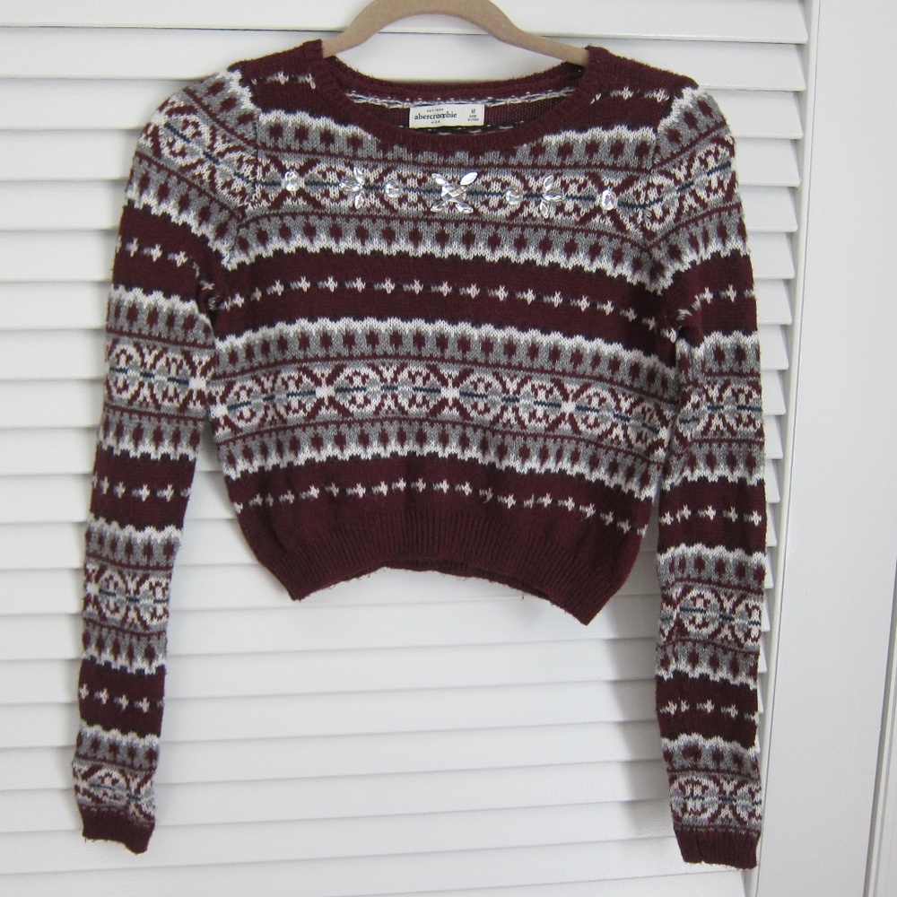 Abercrombie Kids Holiday Sweater Fair Isle Gems
